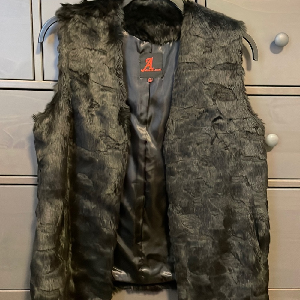 Black fur vest